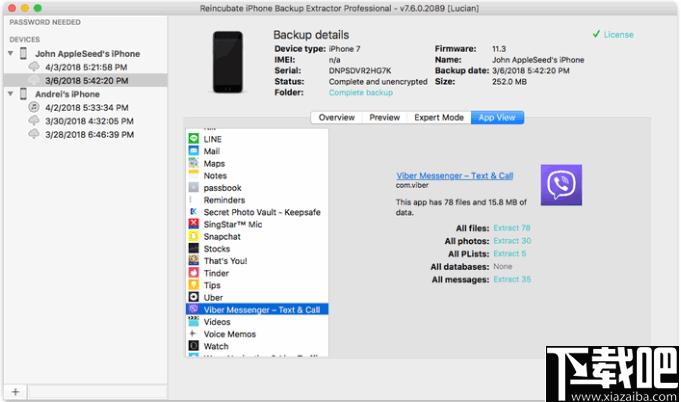 Reincubate iPhone Backup Extractor下载,数据恢复,数据还原